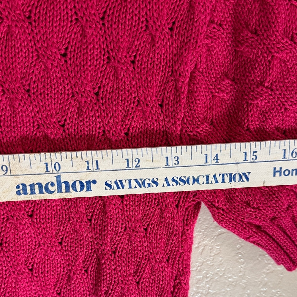 Vintage Classic Pink/fuchsia Cable Knit Sweater - Picture 10 of 12